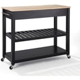 thumbnail image 3 of HomeStock African Adventure Wood Top Kitchen Prep Cart White/Natural, 3 of 10