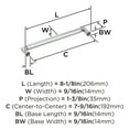 thumbnail image 5 of Amerock Balon 7-9/16 inch (192mm) Center-to-Center Polished Chrome Cabinet Pull, 5 of 6