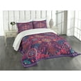 thumbnail image 3 of Ambesonne Ethnic Quilted Bedspread Set 3 Pcs, Modern Paisley Dot Leaf, King Size, Multicolor, 3 of 5