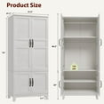 thumbnail image 3 of Ataucjin Armoire Wardrobe Closet with 4 Doors,72'' Wooden Wardrobe Cabinet with Hanging Rod,Freestanding Tall Clothing Armoire Cabinet with 18 Adjustable Shelves,Wooden Bedroom Closet for Bedroom, 3 of 8