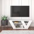 thumbnail image 4 of Ada Home Decor Furniture for TVs up to 48" 2 Tier Open Shelf White Todd Modern TV Stand, 4 of 12