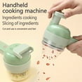 thumbnail image 4 of Slice Ease Electric Chopper, 4 in 1 Multi-Functional Portable Electric Vegetable Cutter Set, Wireless Grinder, for Home Kitchen Garlic, Peppers, Onions, Meat (Green, 2 egg beaters), 4 of 9
