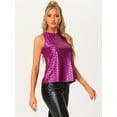 thumbnail image 2 of DARING DIVA Women's Metallic Sleeveless Tank Top XS Hot Pink Shiny, 2 of 6