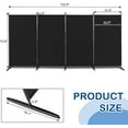 thumbnail image 3 of Karl home Room Divider, 4 Panel Folding Partition Privacy Screens, Portable Freestanding Polyester Wall Divider for Office,Room,Restaurant Separation, 137" W X 71" H (Black), 3 of 14