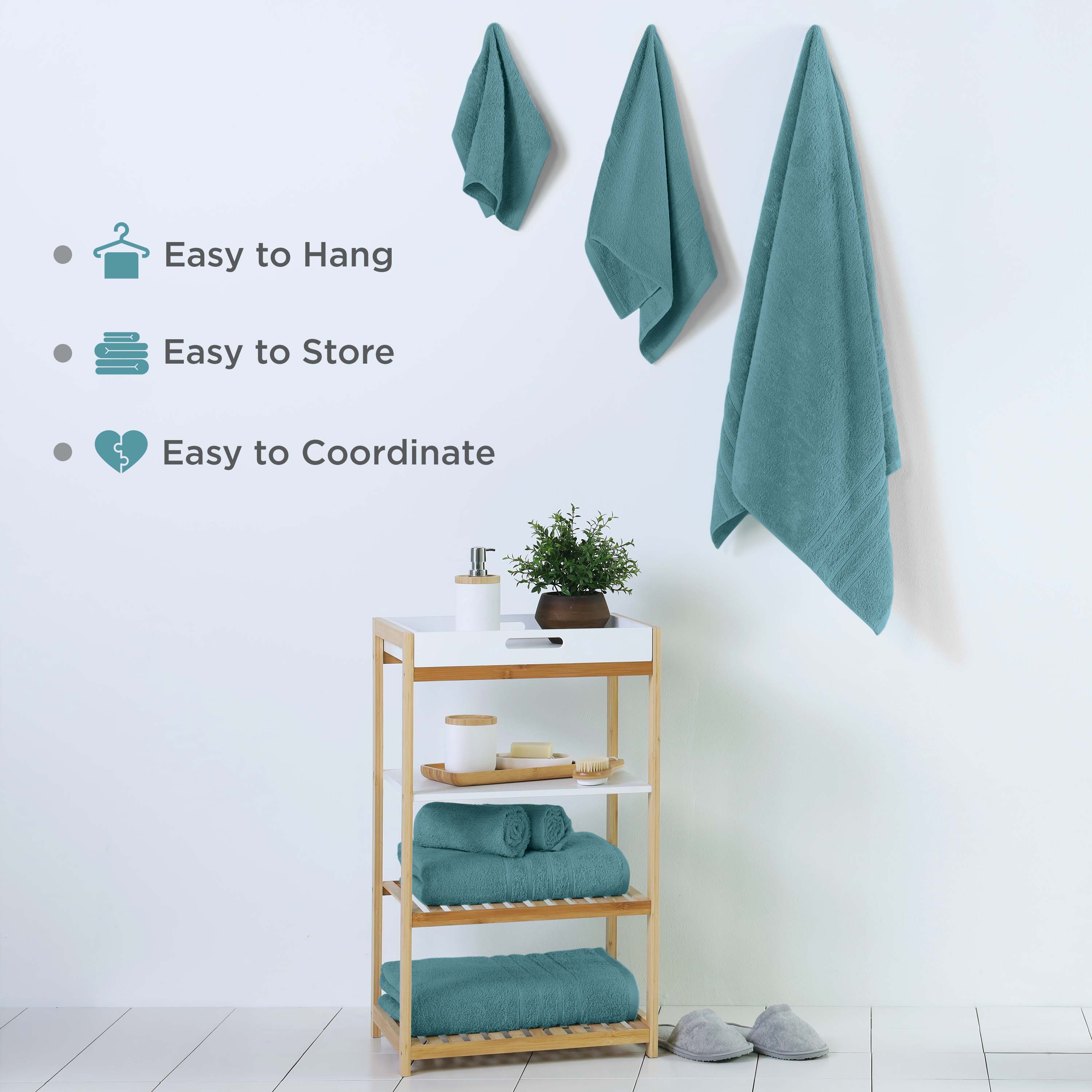 Martex 6-Piece Towel Set | 100% Cotton Soft & Absorbent Bath Towels | Larkspur Teal