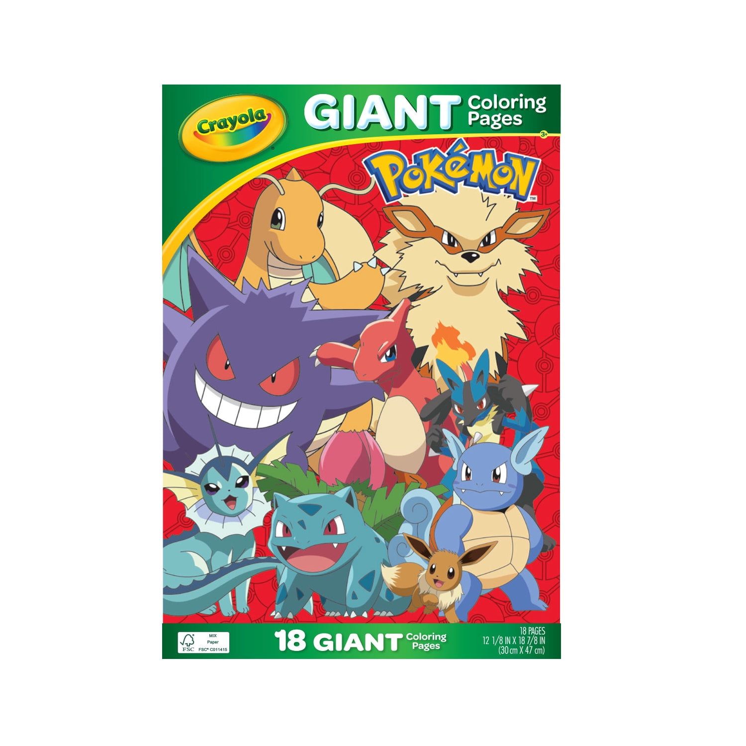 Crayola Pokémon Giant Coloring Pages, Kids Coloring Activities, Gifts for Kids, Ages 3+