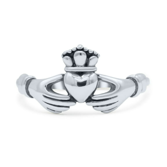 Traditional Irish Claddagh Knot With Love Heart Ring Band 925 Sterling Silver Size 5