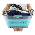 thumbnail image 3 of SAMMART 19L (5 gallon) Super Mini Collapsible 3 Handled Plastic Basket - Foldable Pop Up Storage Container/Organizer - Space Saving Hamper/Basket, 3 of 6