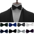 thumbnail image 2 of Men Tie Bow Smooth Solid Color Adjustable Lightweight Korean Style Wedding Tie for Party Banquet Prom, 2 of 11