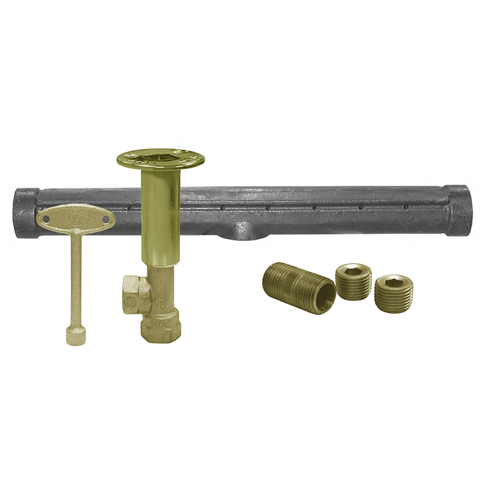 Polished Brass Angle Log Lighter Valve with TBurner for Natural Gas,PartNo L754