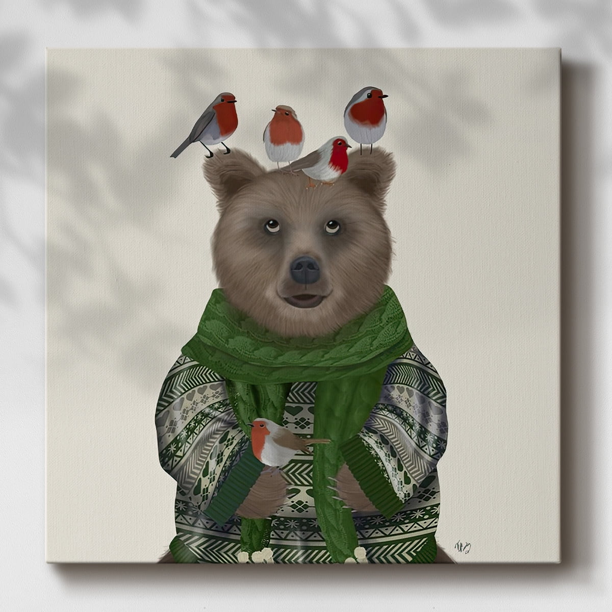 Bear and Robins- Gallery Wrapped Canvas