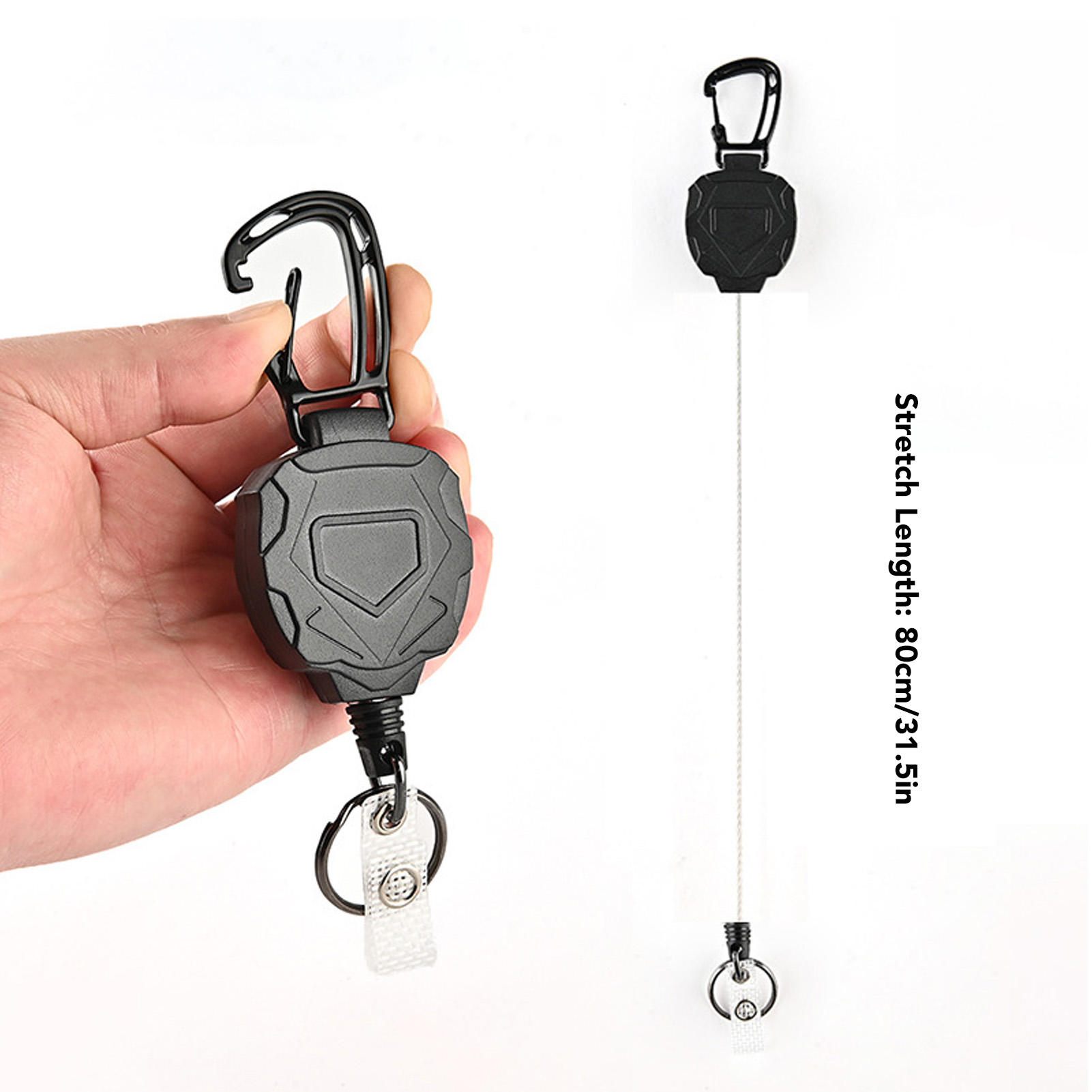 2PCS Retractable Keychain Magnetic Carabiner Belt Clip Key Ring with ...
