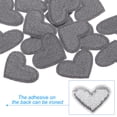 thumbnail image 3 of Parches de planchar en forma de corazón Uxcell, parches bordados, apliques, adornos para ropa, gris, 16 piezas, 3 of 7