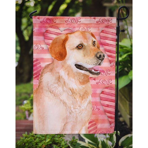 Carolines Treasures BB9801GF Labrador Retriever Love Flag - Garden