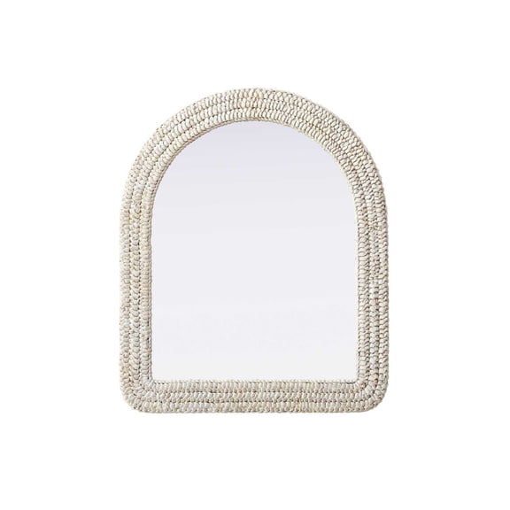 Elegant D?cor Arch Cornhusk Mirror 30x36 in Linen White