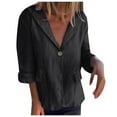 thumbnail image 1 of HBFAGFB Womens Cardigan Plus Size Lapel Button Down Jacket Simple and Versatile Daily Wear Black Size XXXXL, 1 of 8