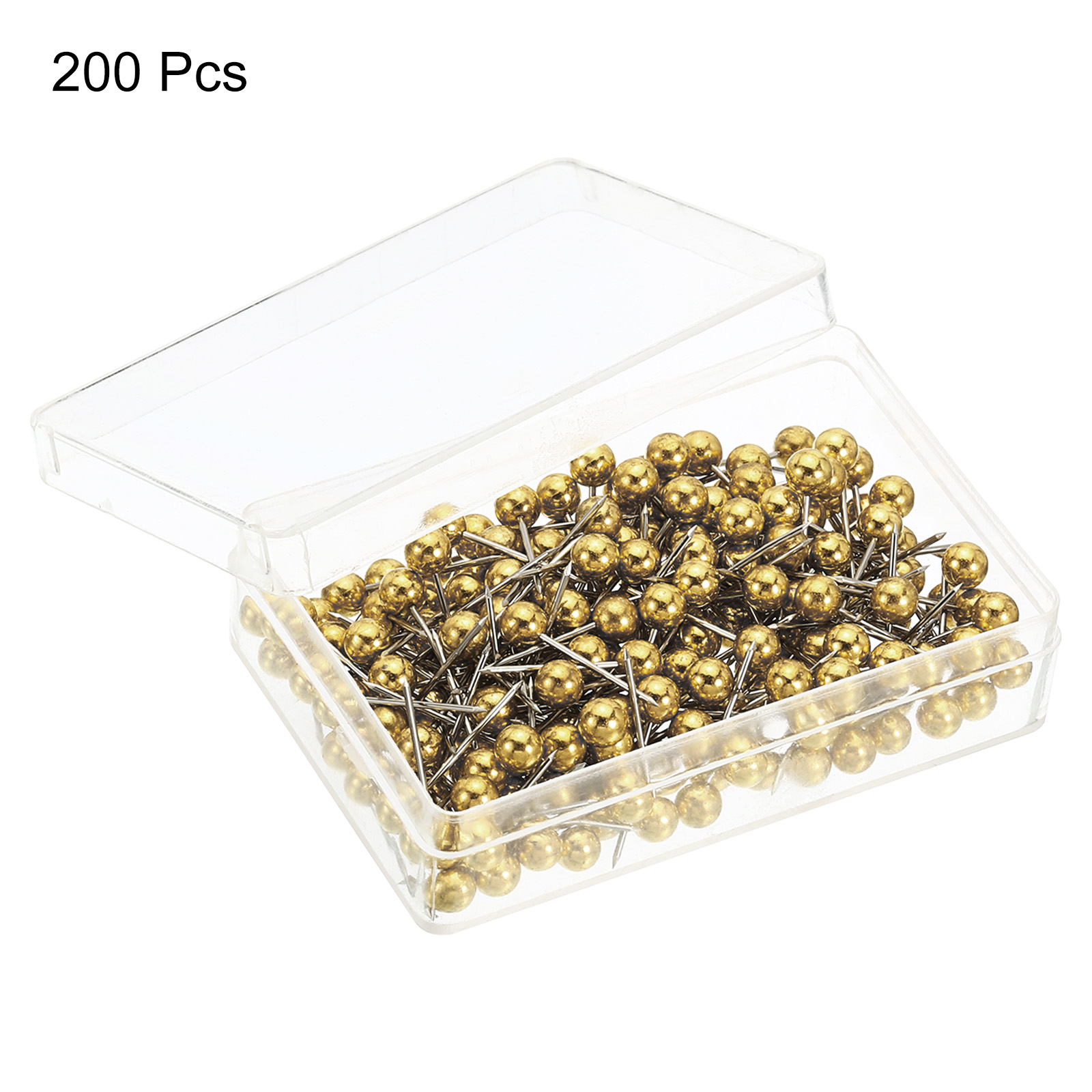 Unique Bargains Push Pins, Round Head Map Tacks Thumb Steel Point Golden