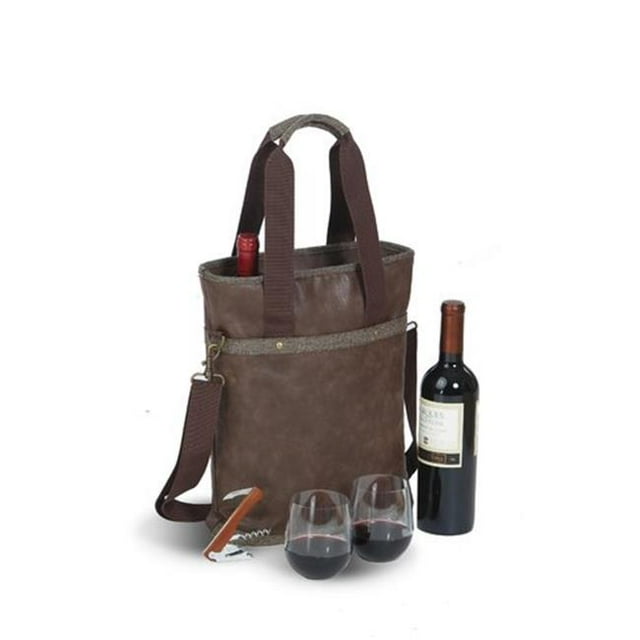 Picnic Plus Sac à Double Bouteille en Oméga PSM-220ES&44; Espresso