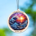 thumbnail image 6 of Ocean Waves Stained Glass Suncatcher Ornament – Holiday Ornament with Text for Loved Ones, Family & Friends, Christmas 2025 Decoration, 6 of 6