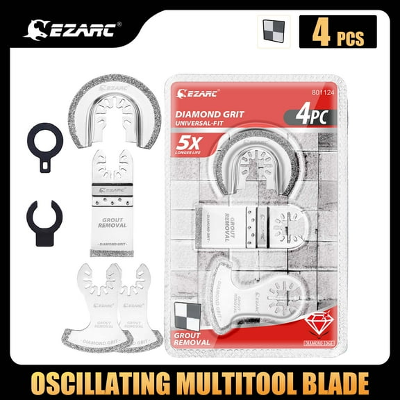 EZARC Diamond Oscillating Tool Blade Set, Multi Tool Mortar Cutting Saw Blades Precise for Grout Removal, 4-Pack