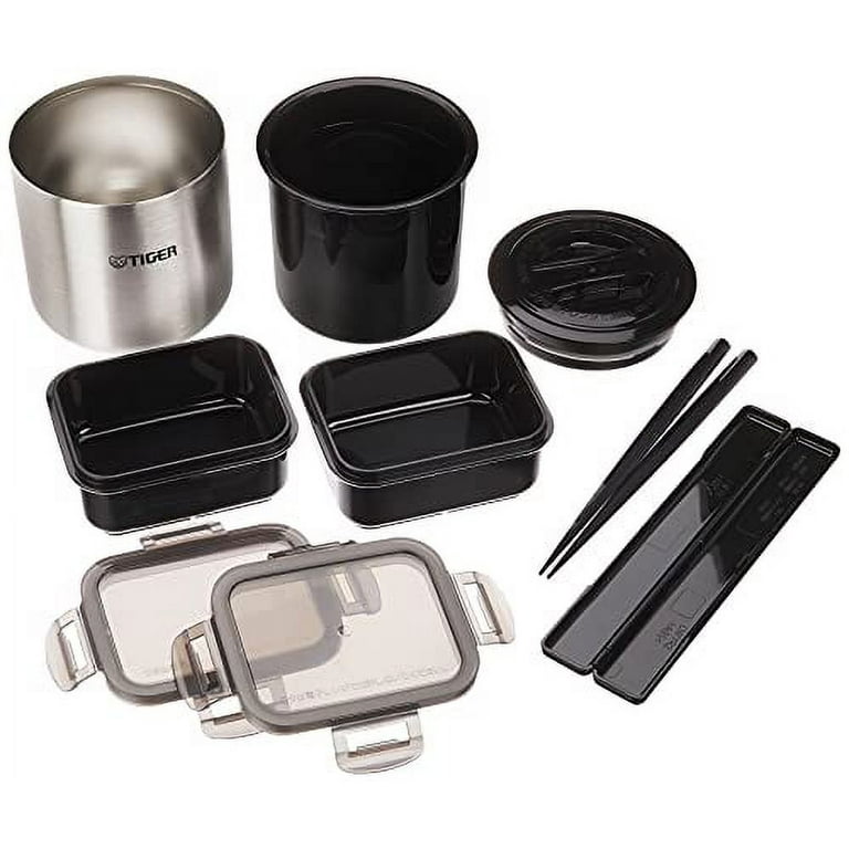 Tiger LWU-A202-KM Tiger Thermos Insulated Lunch Box, Stainless Steel, Lunch  Jar, Rice Bowl, Approx. 4 Cups, Black