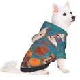 thumbnail image 2 of Goofa Artistic Orange Carnation Skull Pattern Small Dog Sweater Hoodies Pet Grey Hooded Soft Fleece Sweatshirts with Pocket Fall Winter Puppy Cat Sweaters Warm Clothes-Large, 2 of 8