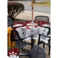 thumbnail image 4 of Outdoor Tablecloth with Umbrella Hole and Zipper, Christmas Snowman Square Table Cloth 60x60 Inch Waterproof Tablecloth, Buffalo Plaid Xmas Pine Branch Snowflake Picnic Table Cover for Patio Camping, 4 of 7