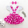 thumbnail image 6 of IBTOM CASTLE Baby Girls Polka Dots Tutu Costume Ruffle Short Sleeve Romper with Dot Strap Dress and Headband Princess 1st Birthday Halloween Christmas Party Dress up, 6 of 8