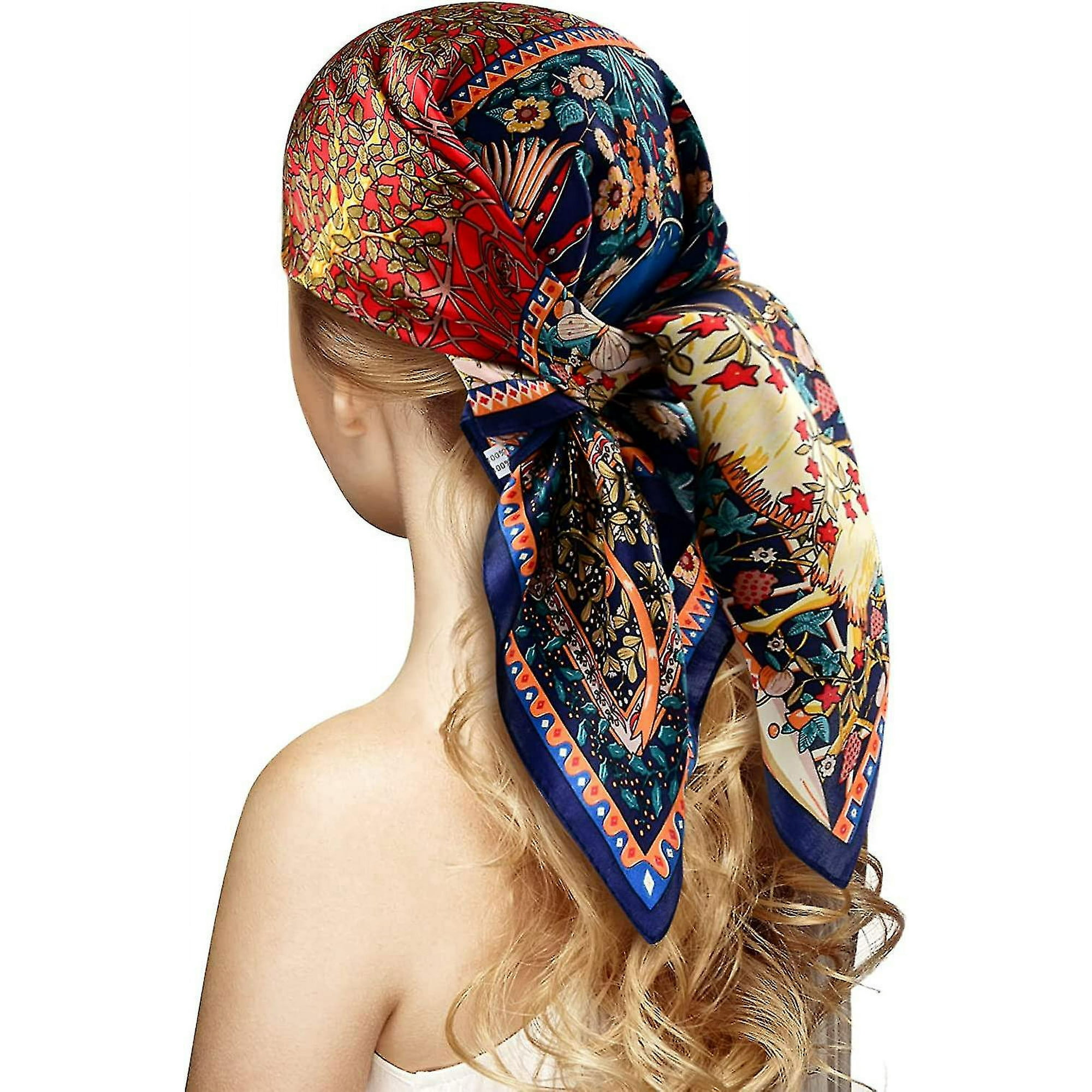 100 Silk Head Scarf For Women 27 Hair Scarves Satin Head Scarf Bandanas Square Silk Hair Night Sleeping Walmart