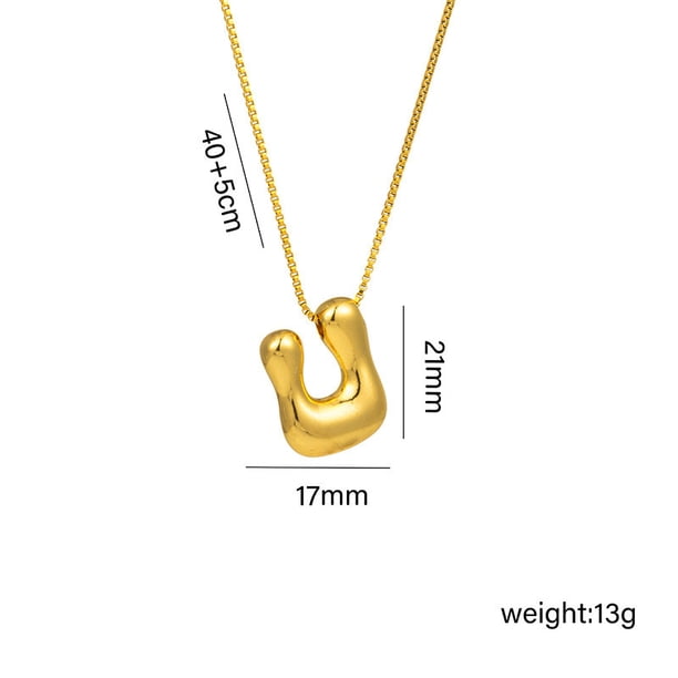 Collar Colgante Inicial, Dije Alfabético, Joyería en Aleación con Baño Electrolítico con Letra para Mujeres, Niñas