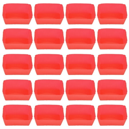 

Kitchen: Biscuit Molds for Baking 20Pcs Cupcake Kitchen Cases Liners Cake Baking Craft Cup Cake Mould! Big Sale! 20X Rectangular Silicone Cake Cups G