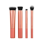 Real Techniques Face Base Makeup Brush Kit, For Concealer, Foundation, & Contour, Works With Liquid, Cream & Powder Products, Staples For Blending & Buffing, 4 Piece Set