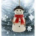 thumbnail image 2 of Ceramic Snowman Ornament, Christmas Tree Decor, 2 of 3