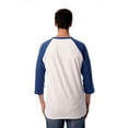 thumbnail image 3 of At The Buzzer Men's Baseball Raglan Sleeve Solid Shirt 15970-GRYROY-XL (White Royal, Medium), 3 of 3