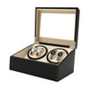 TFCFL Automatic Watch Winder Display Box,4+6 PU Leather Rotating Display Box (Black)