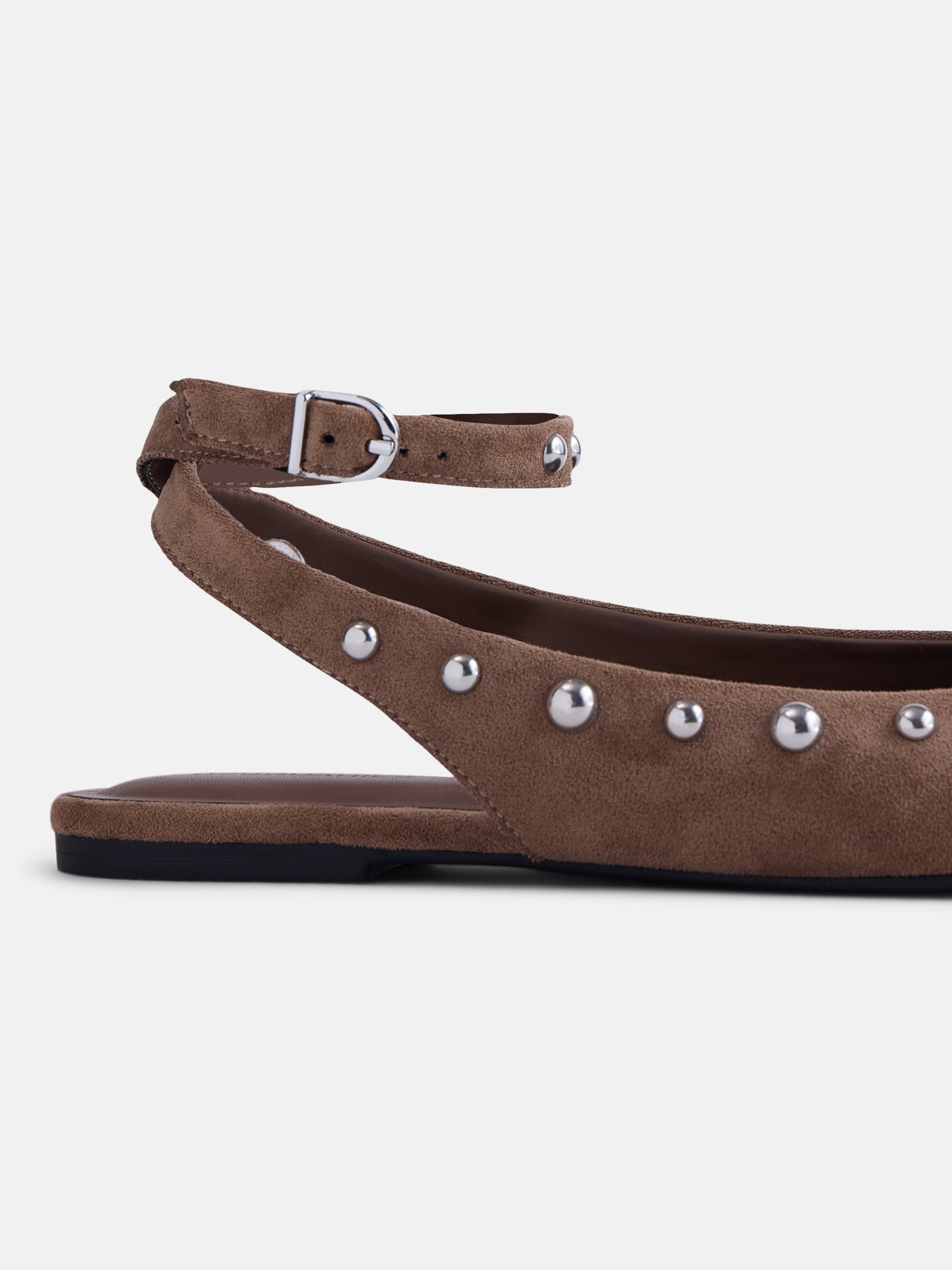 No Boundaries Women’s Faux Suede Ankle Ballet Flats