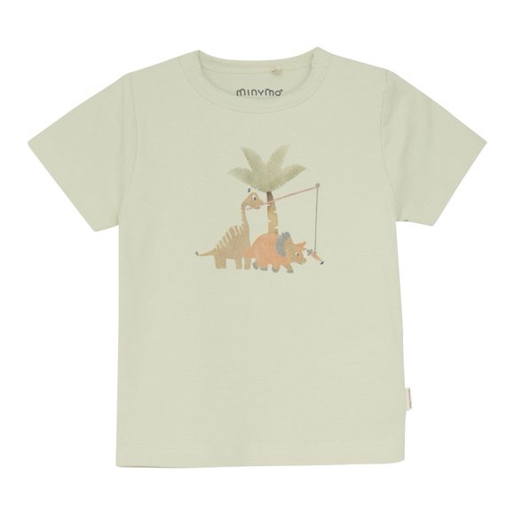 Minymo Short-Sleeve Shirt - Dinos on Tender Greens (6 Months)