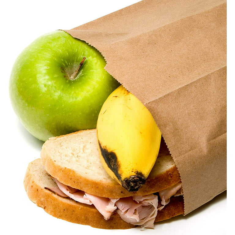 Kraft Paper Lunch Bags, 5 X 3-1/8 X 9-3/4 Inch paper Bread Bags sandwich  bags Grocery Brown Bags Paper Snack Bags, Arts/School Bags Gift Party(100  PACK) Made in USA 