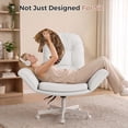 thumbnail image 4 of Hawsaiy Criss Cross Office Chair with Flip-Up Arms, Ergonomic Cross Legged Desk Chair, PU Leather Executive Computer Chair, 135° Reclining Plush Cushion, Pet-Friendly, White, 4 of 11