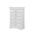 thumbnail image 4 of 6pc Transitional Louis Philip Queen Panel Bed Set Dresser Mirror Nightstand Chest White Finish Wooden Louise Bedroom Furniture, 4 of 5