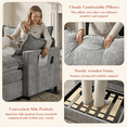 thumbnail image 4 of OLINOA 108" Modular Sectional Sofa with Double Ottomans, Ultra-Soft Chenille U-Shaped Sectional Couch, Deep Seat Convertible Sofa Bed with Side Pockets & Extra Pillows for Living Room, Gray, 4 of 9