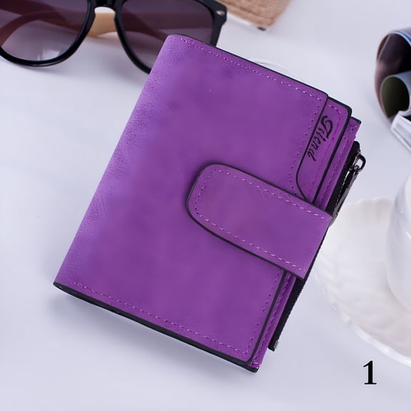 GASTROPOD Women's Soft Leather Minimalist Bifold Small Wallets, Ladies Zipper Wallet With ID Window, Credit Card Holder Wallets for Women Gift