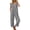 Grey, variant on Women's Summer Casual Sleeveless Jumpsuit Round Neck Solid Romper with Side Pockets Blue M