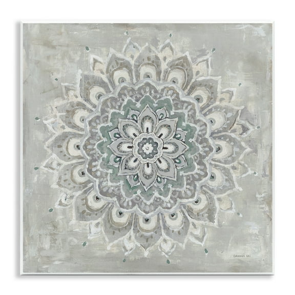 Stupell Industries Gentle Mandala Flower Abstract Painting Unframed Art Print Wall Art, 12 x 12