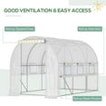 thumbnail image 6 of Outdoor Storage Shed Outsunny 10' x 7' x 7' Walk-in Tunnel Greenhouse, Outdoor Green House with Anti-Tear PE Cover, Zipper Doors and Mesh Windows, White,Small Storage Shed, 6 of 10