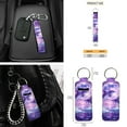 thumbnail image 7 of Yuyamidu Dolphin Car Seat Cover Set with Steering Wheel Cover Moon Seat Belt Covers Purple Rearview Mirror Cover Cup Coasters Car Sun Visor Key Chain Gear Shift Knob Cover 16 PCS Auto Accessories, 7 of 7