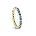 thumbnail image 3 of Bague de Mariage Éternité en Diamant Véritable Bleu Rond Traité 1 1/2 Ct en Or Jaune 14 K, 3 of 3