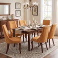 thumbnail image 2 of Upholstered Dining Chairs Set of 2, LEGAHOME Farmhouse Dining Room Chairs For Kitchen, Linen Kitchen Wood Chairs with High Back, 300lbs Weight Capacity, Gold, 2Pcs, 2 of 9