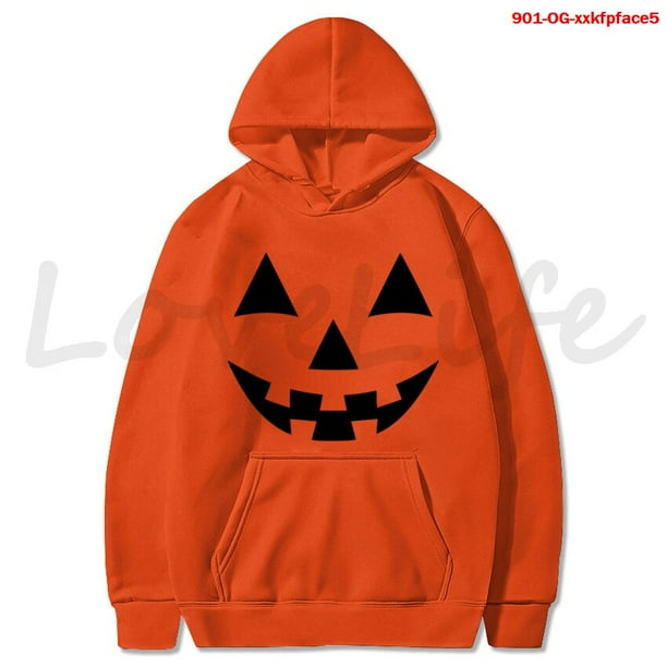 Sudadera con capucha de cara de calabaza para hombre y mujer, jersey de cara sonriente para Halloween, ropa con estampado de dibujos animados, prendas de vestir, Tops, invierno, 2021