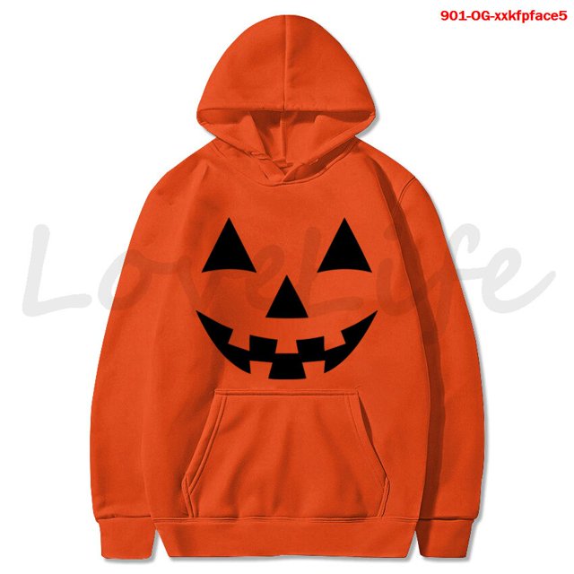 Sudadera con capucha de cara de calabaza para hombre y mujer, jersey de cara sonriente para Halloween, ropa con estampado de dibujos animados, prendas de vestir, Tops, invierno, 2021